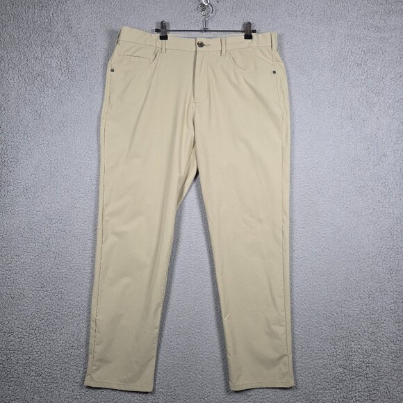 Tommy Bahama Chino Pants Mens 36x30 Beige Rip Stop Slim Fit Lightweight Golf - Picture 1 of 14